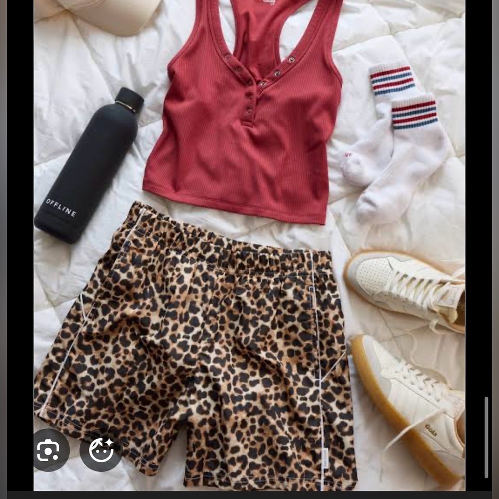 Aerie leopard animal print athletic shorts